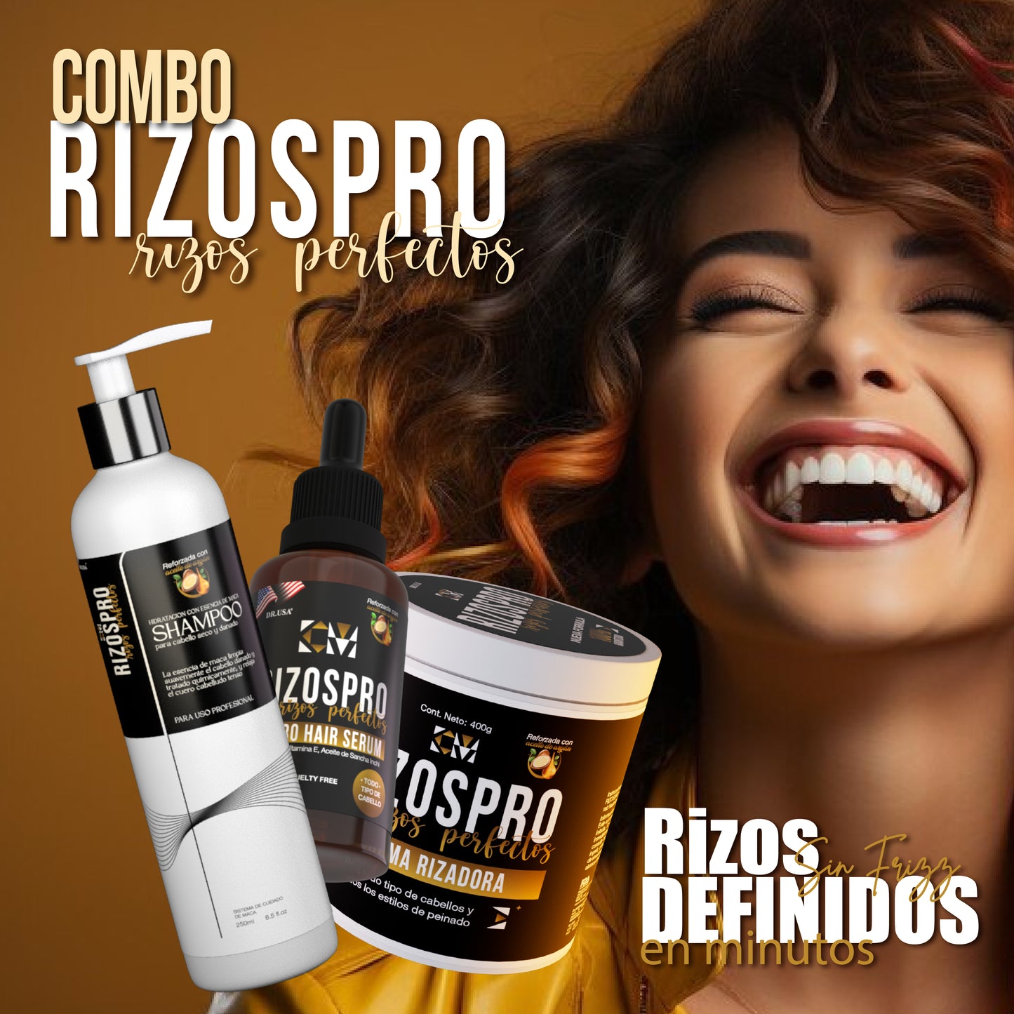 ¡Rizos definidos sin frizz! Combo 3 en 1 X $35.50 con pago contra entrega 💆♀️✨