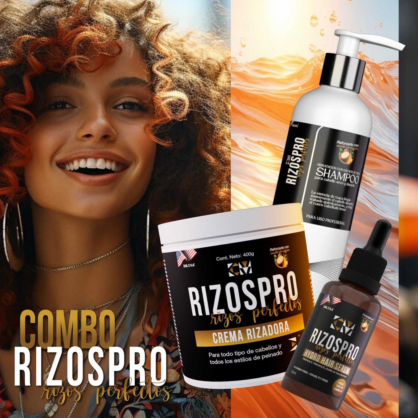 ¡Rizos definidos sin frizz! Combo 3 en 1 X $35.50 con pago contra entrega 💆♀️✨