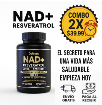 💊 NAD+ Resveratrol 1500 mg 🔥 ¡Llévate 2 por solo $39.99!