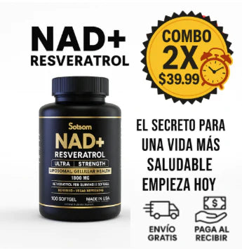 💊 NAD+ Resveratrol 1500 mg 🔥 ¡Llévate 2 por solo $39.99!